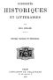 [Gutenberg 41116] • Curiosités Historiques et Littéraires